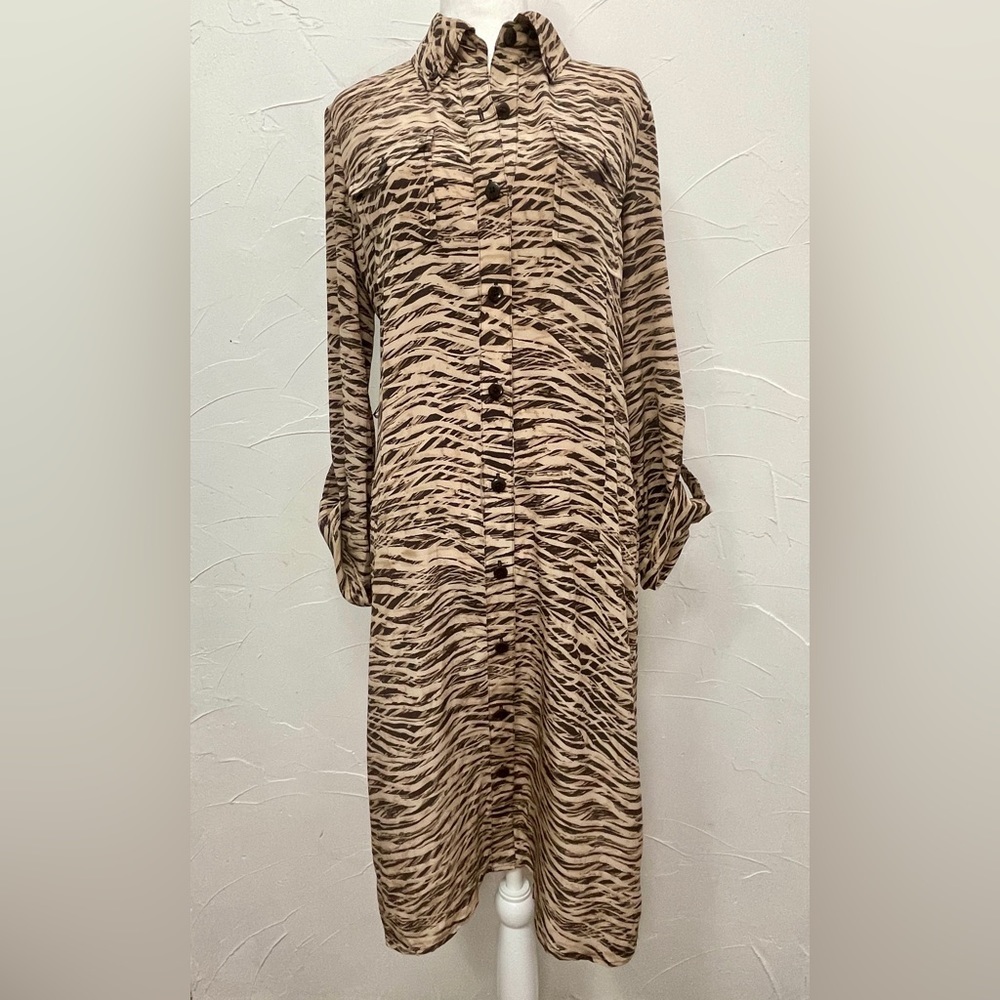 Ellen Tracy 100% Silk Sequoia Midi Dress